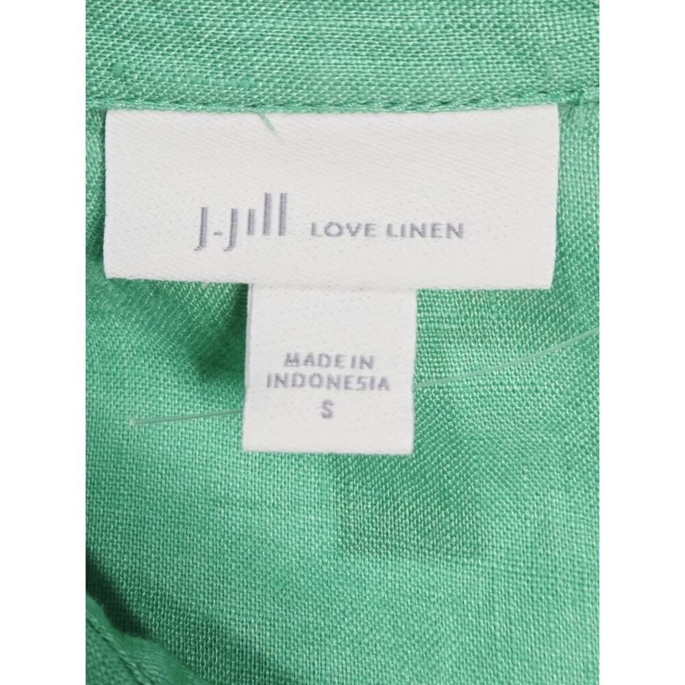 J. Jill shirt Dress S Love Linen Green longline lagenlook Ocean Love Coastal - Picture 7 of 8